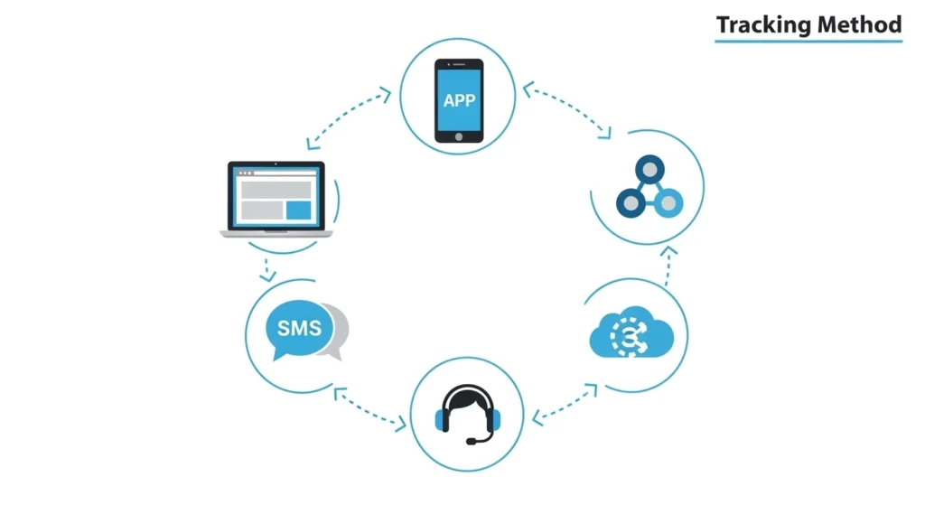 Five methods to track Trackon courier shipments including website, app, SMS, and customer service